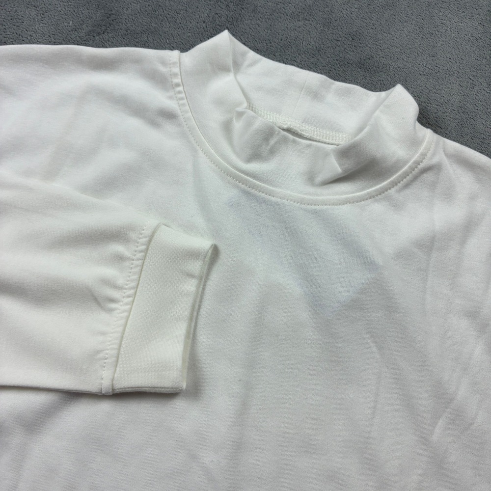 Croft & Barrow Mens XL White Mock Neck Long Sleeve 100% Cotton Base Layer Shirt
